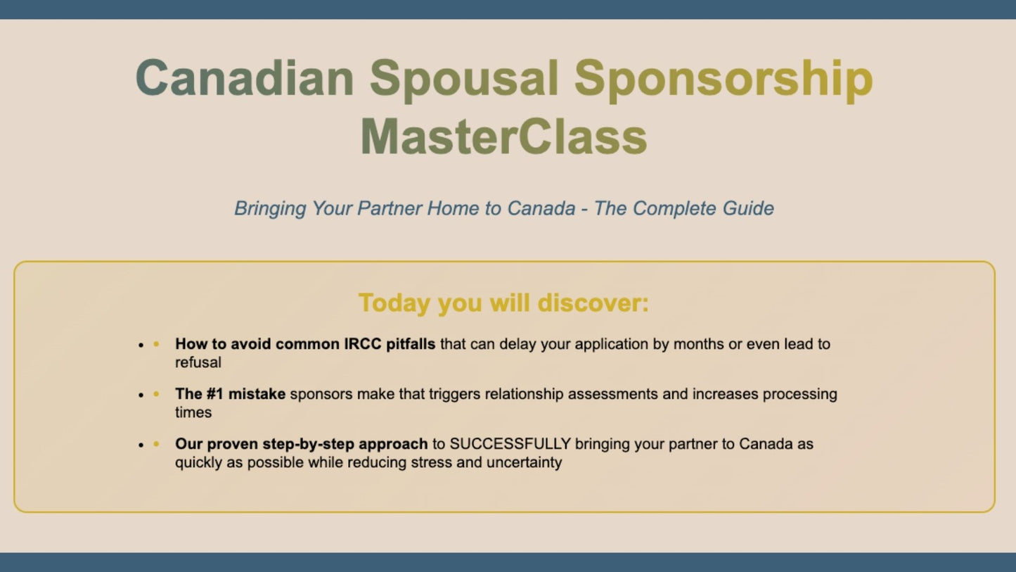 Canadian Spousal Sponsorship Masterclass