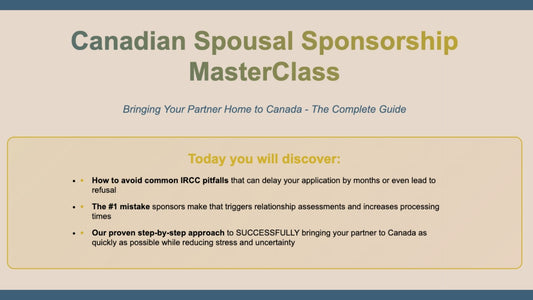 FREE Canadian Spousal Sponsorship Masterclass