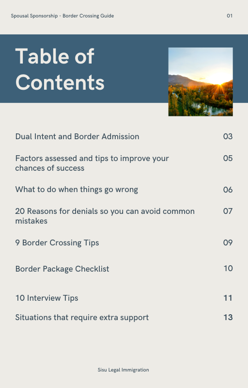 Spousal Sponsorship Border Crossing Guide