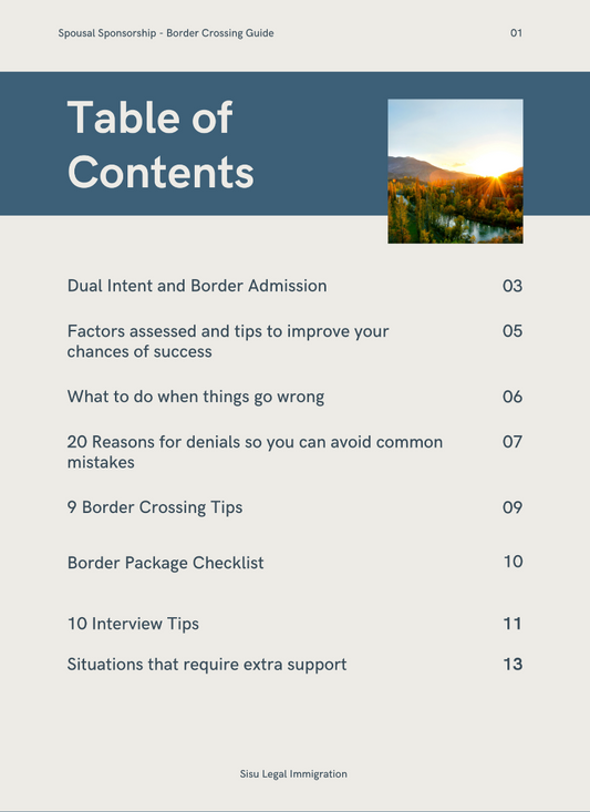 Spousal Sponsorship Border Crossing Guide